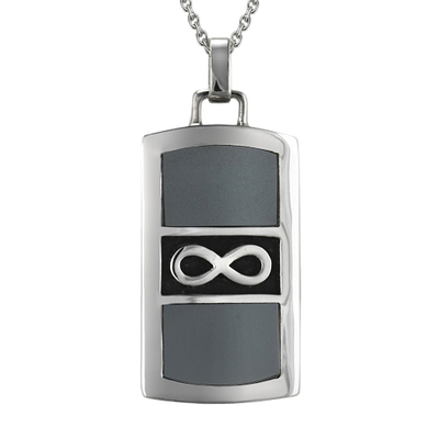 Silver Infinity Grey Cremation Pendant
